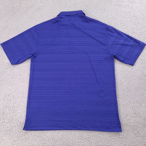 Nike Golf Polo Shirt Mens Medium Blue Striped Dri-Fit Short Sleeve Casual - Picture 2 of 12